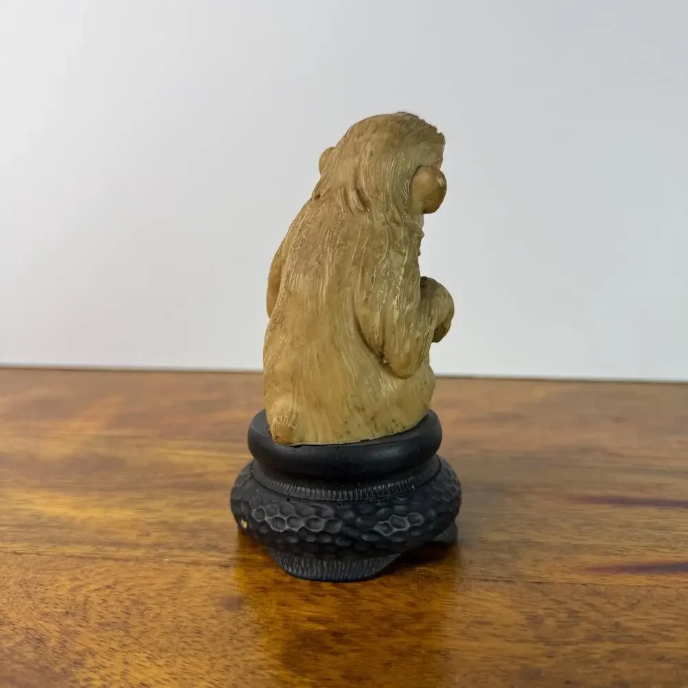 Vintage Monkey Figurine Japanese Macaque Snow Monkey Carved